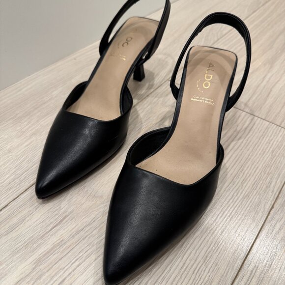 ALDO Genuine Leather Black Heels - Picture 7 of 9